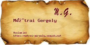 Mátrai Gergely névjegykártya