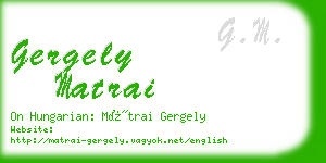 gergely matrai business card